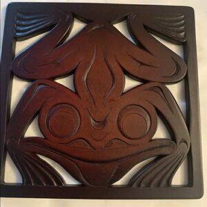 $$ SOLD $$ EUC Boma Frog Rosewood Trivet